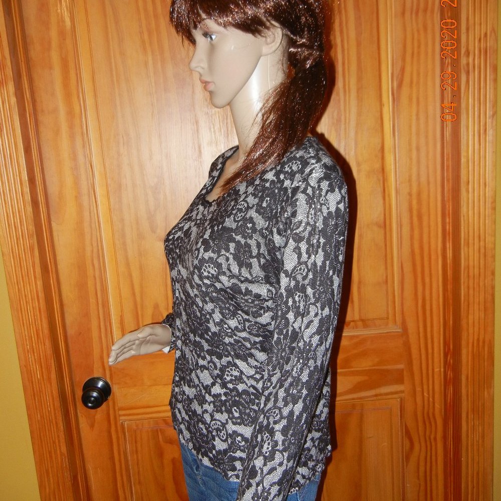 Vintage Casual Party Date Work Floral Top sz L (wt51) - Picture 12 of 13